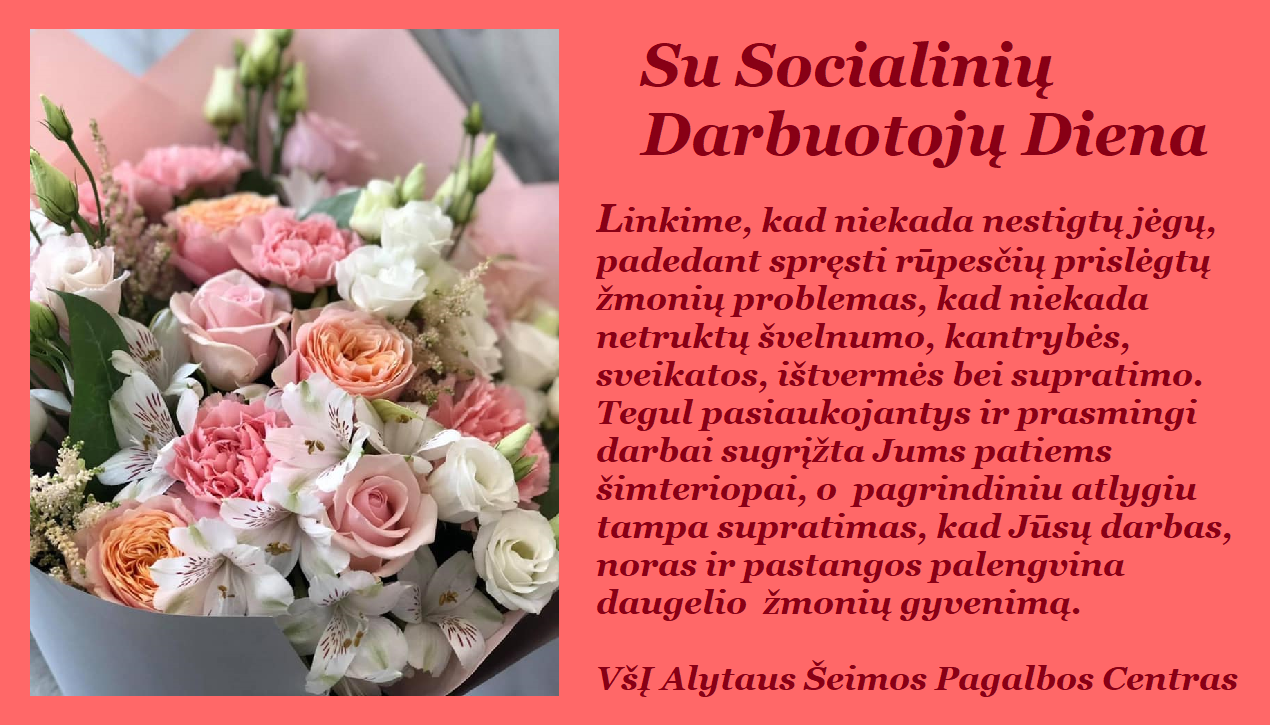Sveikiname Su Lietuvos Socialinių Darbuotojų Diena
